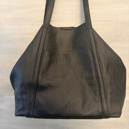 Shiraleah Black Faux Leather Large Shoulder Tote Bag Purse Good Condition
