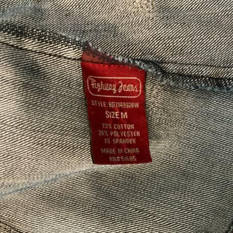 Highway Jeans Distressed Blue Jean Blazer Jacket Size Medium Good Condition