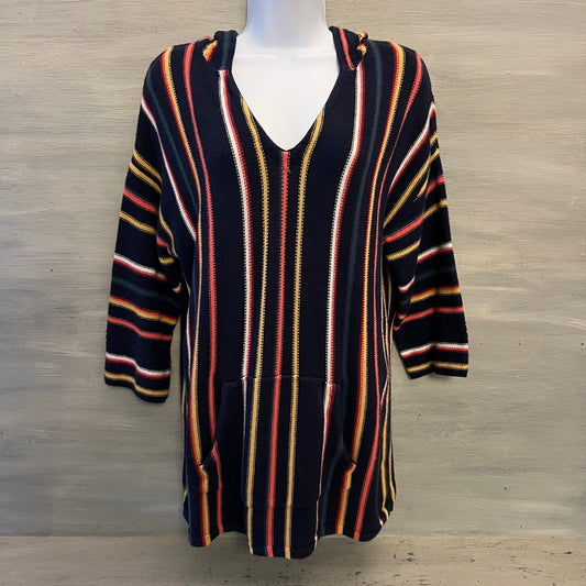 Natural Reflections 100% Cotton Stripe Oversized Hoodie Sweater Size Medium Good Condition