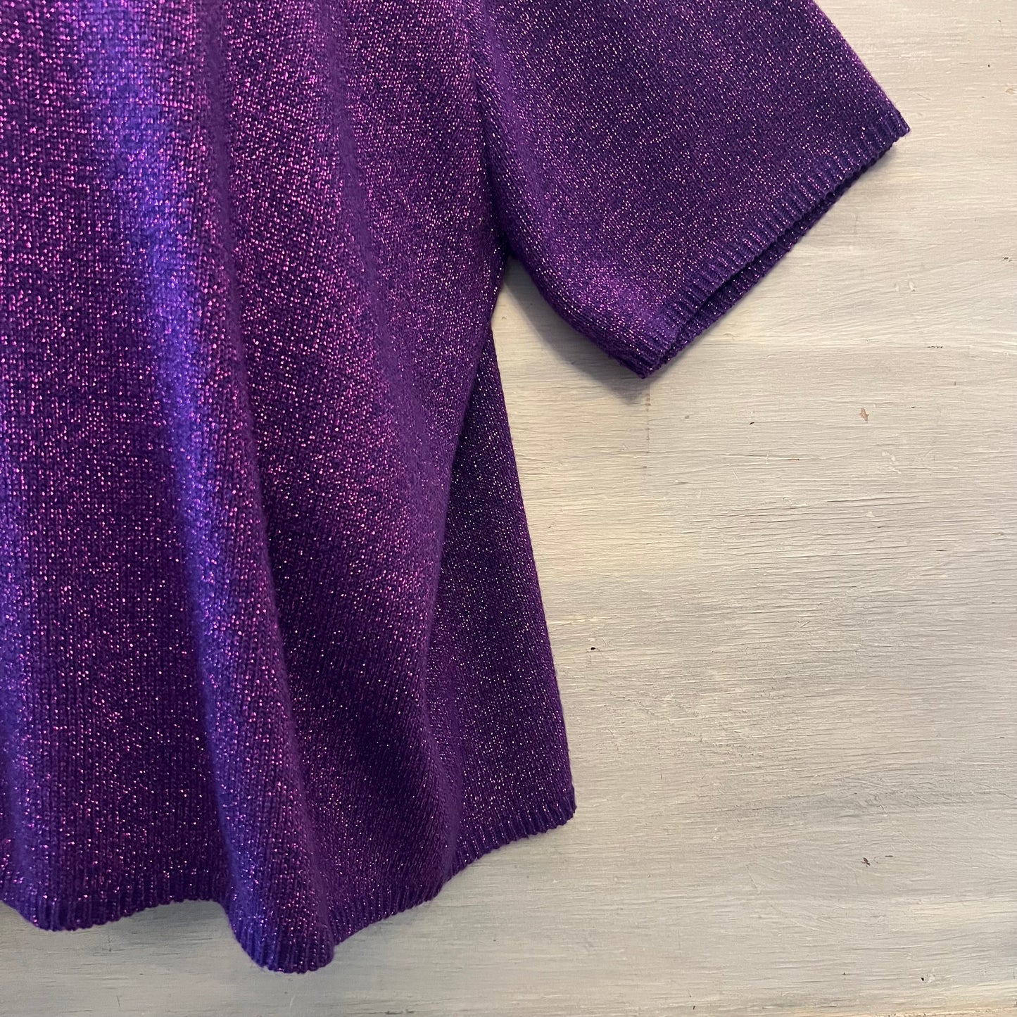 Vintage Steven Edwards Purple Shimmer Knit Sweater Size 3X Good Condition