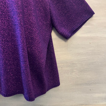 Vintage Steven Edwards Purple Shimmer Knit Sweater Size 3X Good Condition