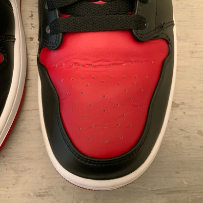 Nike Air Jordan1 Low Red Black White Leather Athletic Shoes Size 11 Like New