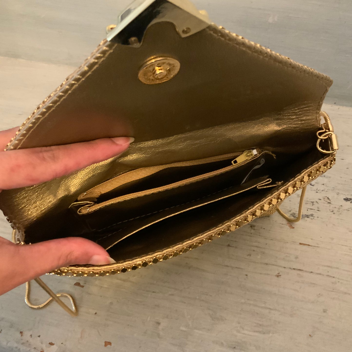 Vintage Gold Mesh Crossbody Bag Purse New without Tag