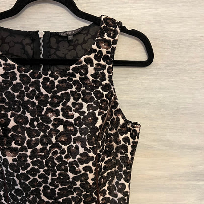 Felicity & Coco Tapestry Leopard Print Open Back Dress Size Small Good Condition
