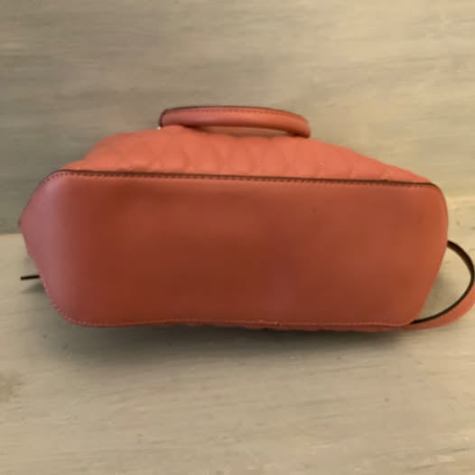 Nine West Salmon Pink Quilted Faux Leather Hand/Shoulder Bag Purse Like New