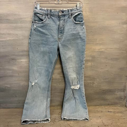Abercrombie & Fitch Kick Flare Ultra High Rise Light Wash Jeans Size 28" Good Condition
