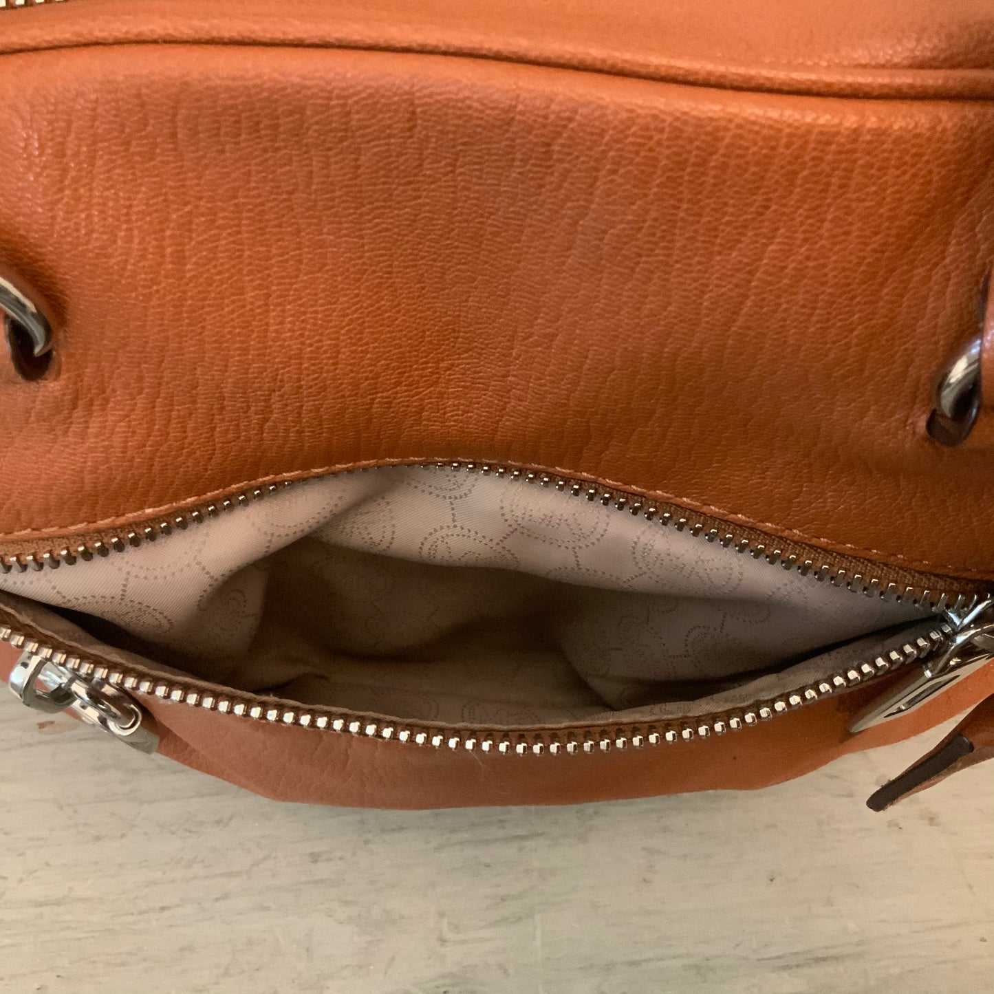 Michael Kors Brown Faux Leather Handbag Purse Good Condition