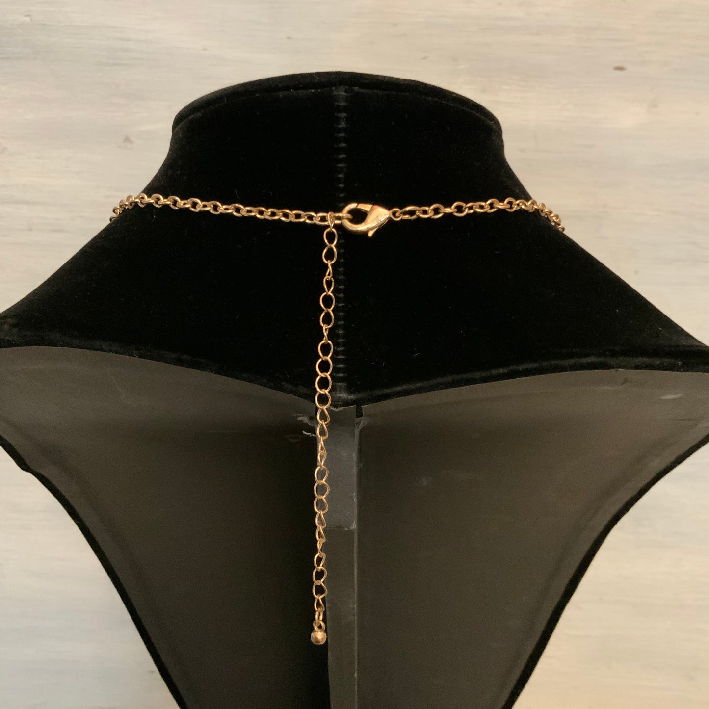 Long Gold Tone Geometric Tassel Pendant Statement Necklace 39-43" Good Condition