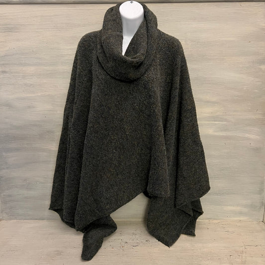 World Market Blue Gray Cowl Neck Pullover Poncho Sweater One Size Good Condition