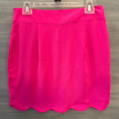 HYFVE Hot Pink Scalloped Mini Skirt Size Large Good Condition
