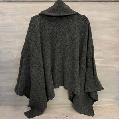 World Market Blue Gray Cowl Neck Pullover Poncho Sweater One Size Good Condition