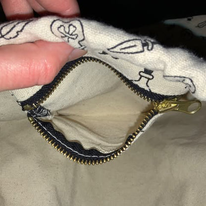 Skull Crossbones Poison Bottle Print Canvas Drawstring Backpack Good Condition