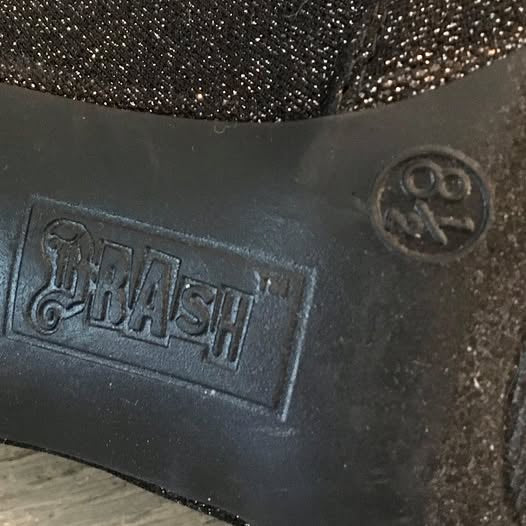 Brash Black Metallic Sock Booties Boots Size 8.5 US 4 inch Heels New Years Eve Like New