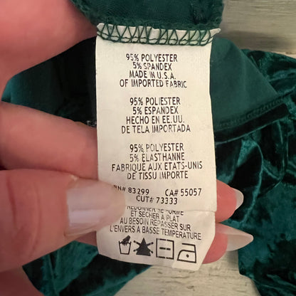 Tiana B. Emerald Green Crushed Velvet Long Sleeve Mini Dress Size 10 Good Condition