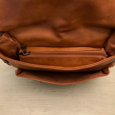 ChillX Brown Faux Leather Hobo Shoulder Bag Purse Good Condition