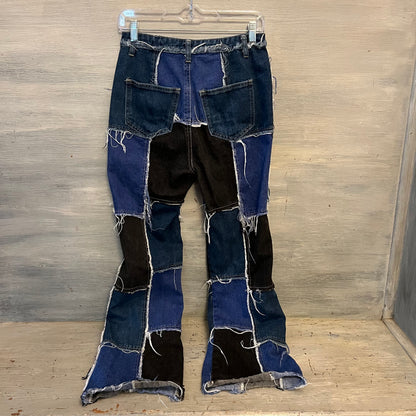 SHEIN Patchwork Denim Button Fly Fashion Jeans XS Like New