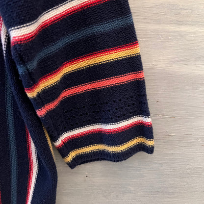 Natural Reflections 100% Cotton Stripe Oversized Hoodie Sweater Size Medium Good Condition