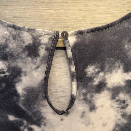 Anrabess Smokey Gray White Tie Dye Elastic Waist Romper Size 2XL Good Condition