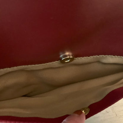 Tutilo New York Burgundy Faux Leather Nylon Briefcase Laptop Bag Tote w/Wristlet Like New