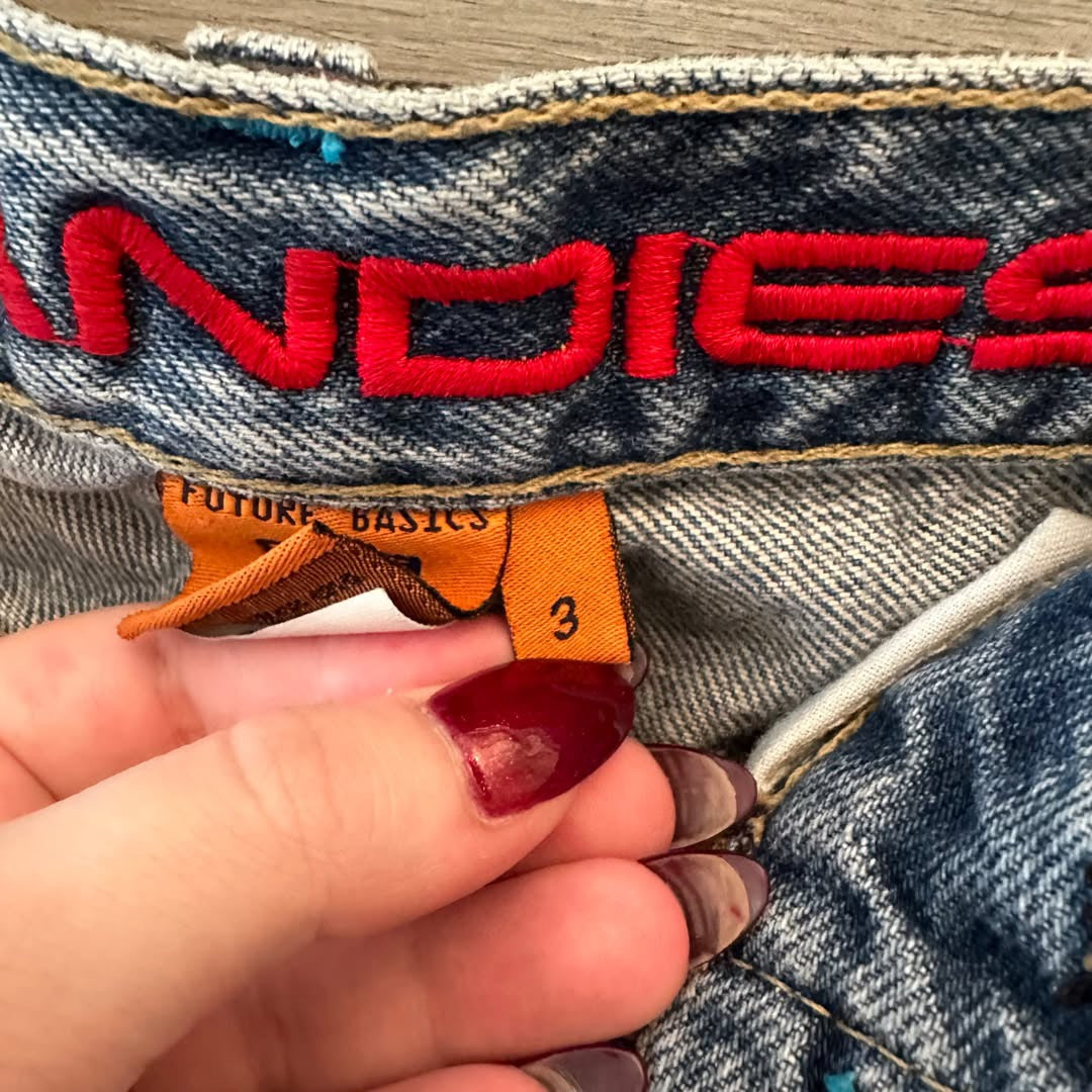 Candies Future Basics Boho Crop 100% Cotton Jeans Size 3 Good Condition