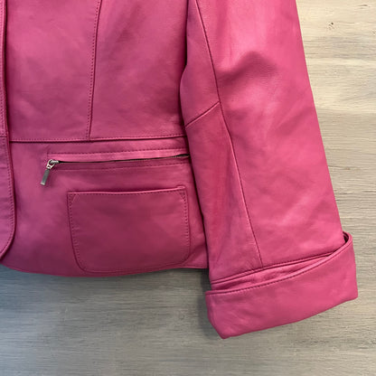I.e. Pink Blazer Style Soft Leather Jacket Size Medium Good Condition
