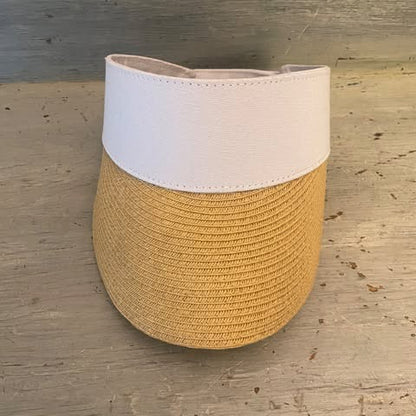 Sun n’ Sand Headwear Straw White Canvas Visor Sunhat New without Tags