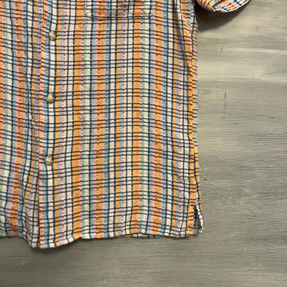 Goodfellow Pastel Check Short Sleeve Button Down Shirt Small Like New