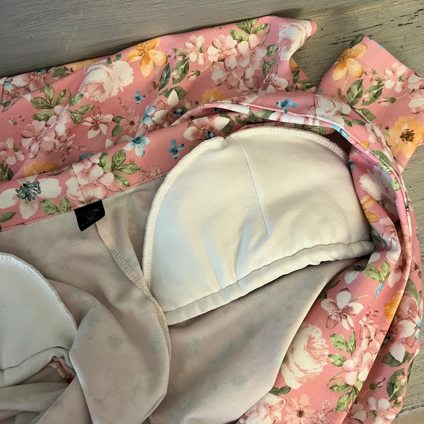 SHEIN Curve Pink Multi Color Floral Print One Button Blazer Size 3XL Good Condition