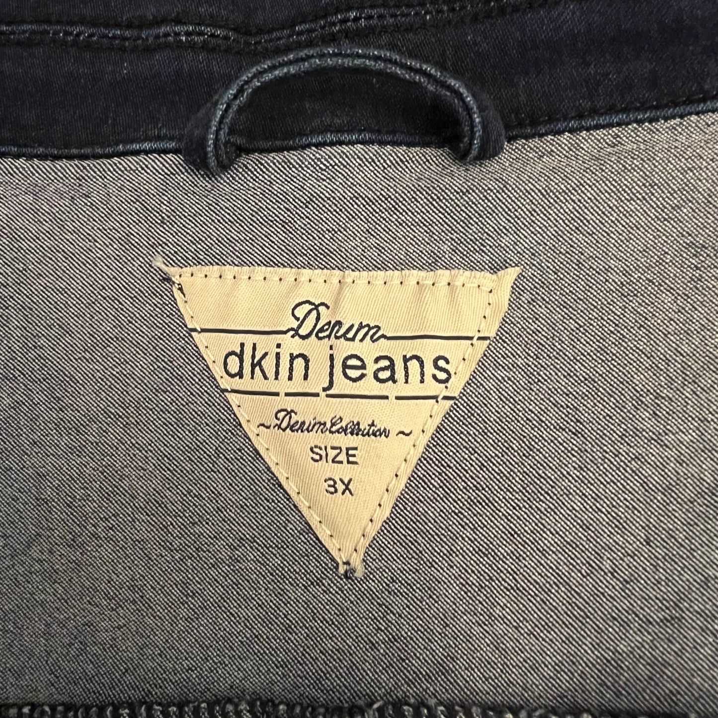 dkin Jeans Dark Wash Studded Denim Jean Jacket 3X Good Condition