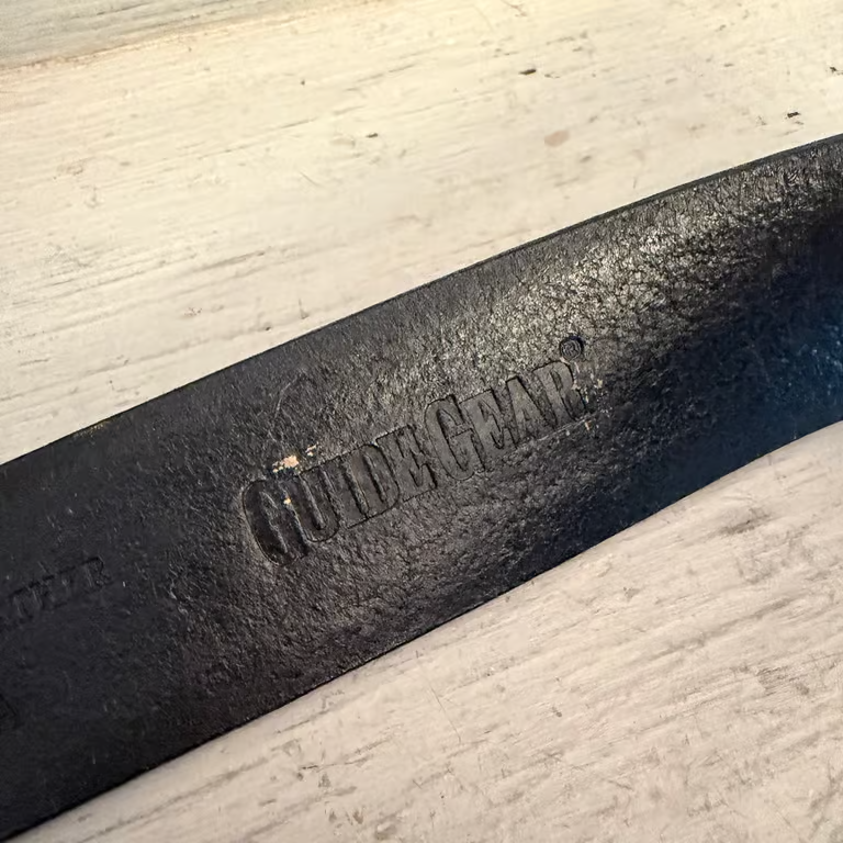 Guide Gear Genuine Black Leather Embossed Weave Pattern Belt 42” Good Condition