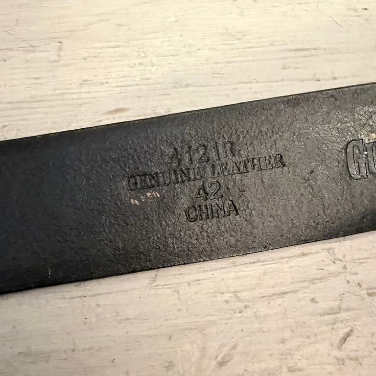 Guide Gear Genuine Black Leather Embossed Weave Pattern Belt 42” Good Condition