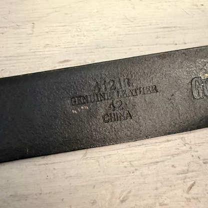 Guide Gear Genuine Black Leather Embossed Weave Pattern Belt 42” Good Condition