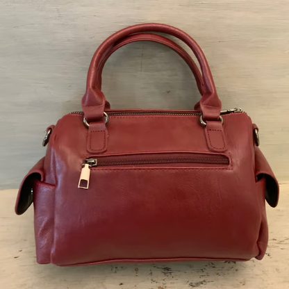Burgundy Faux Leather Crossbody Handbag Purse Good Condition
