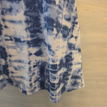 Lucky Brand Blue/White Knit Tie Dye Tank Top & Shorts Pajama Lounge Set Size Small Good Condition