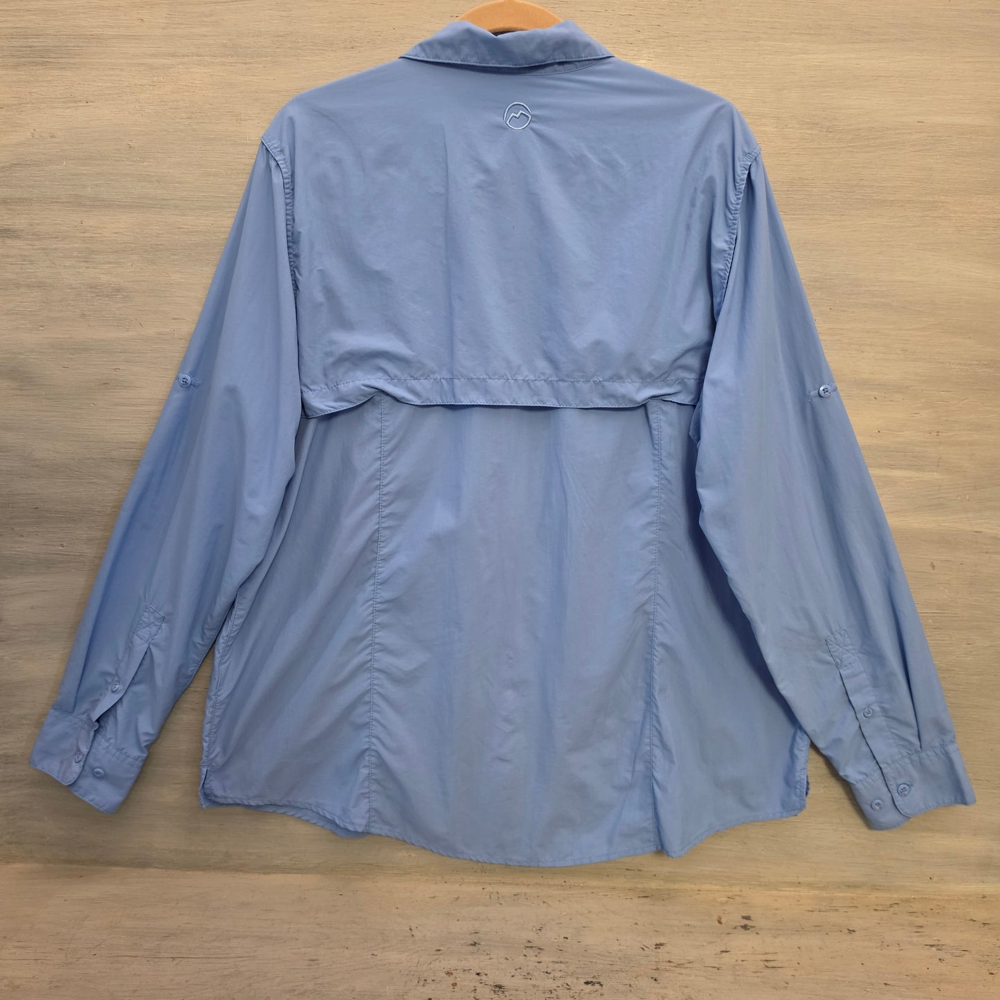 Magellan Outdoors Sky Blue Fish Gear Relaxed Fit Casual Button Down Shirt Size 2XL Good Condition