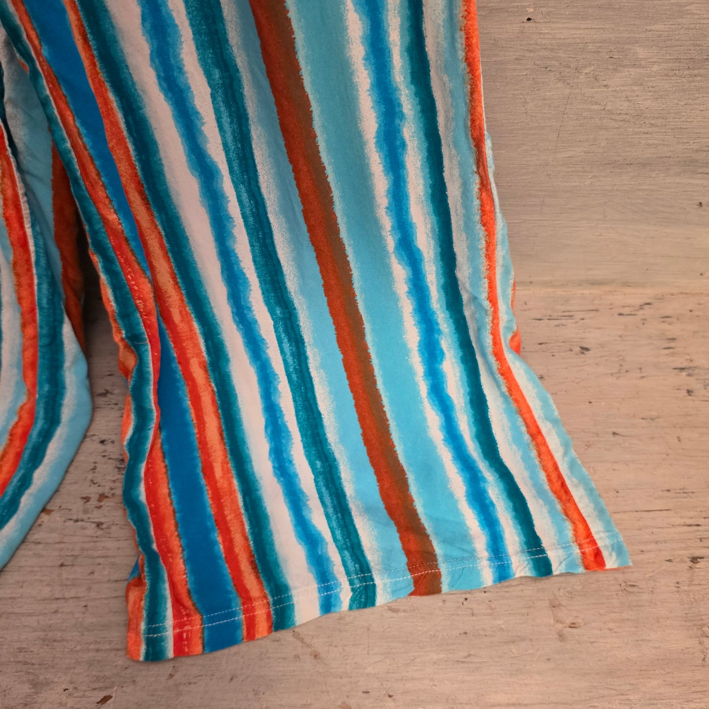 Zac & Rachel Colorful Vertical Striped High Waist Wide Leg Pants Size Medium Good Condition