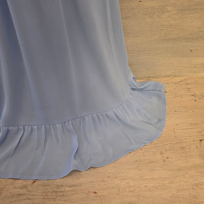 Dokotoo Baby Blue Romantic Open Tie Back Aline Mini Dress Size Large Good Condition