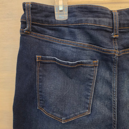 Nine West Dark Wash High Waist Button Down Denim Shorts Size 14 Good Condition