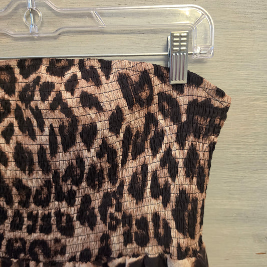Shein Curve Strapless Leopard Print Wide Leg Jumpsuit Size 1X Good Condition