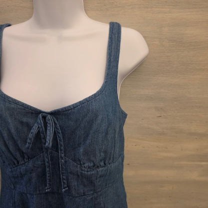 Old Navy 100% Cotton Denim Sleeveless Fit & Flare Mini Dress Size Medium Good Condition