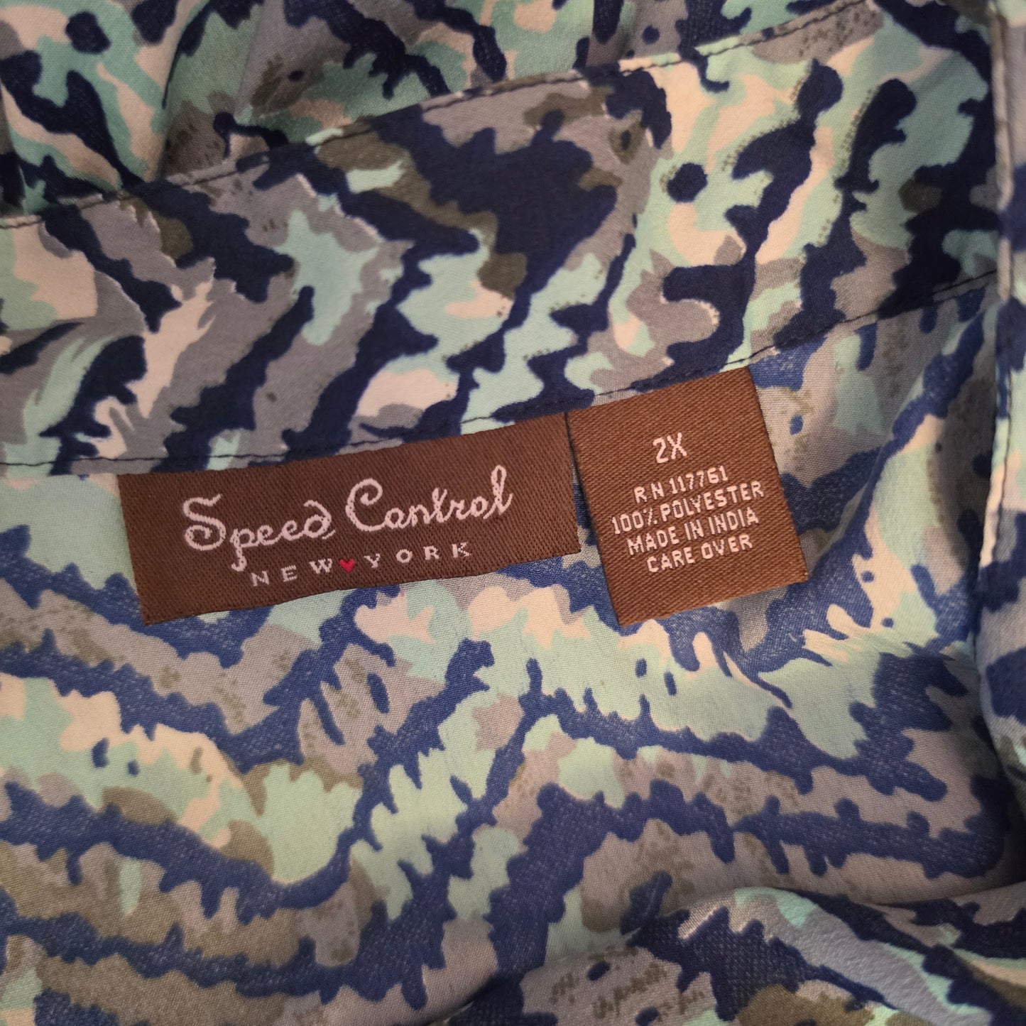 Speed Control Multicolor Abstract Zig Zag Chevron Print Knee Length Dress Size 2X Good Condition