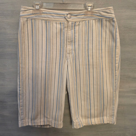 Liz Claiborne Jeans 100% Cotton Audra Pinstripe Bermuda Shorts Size 8 Good Condition