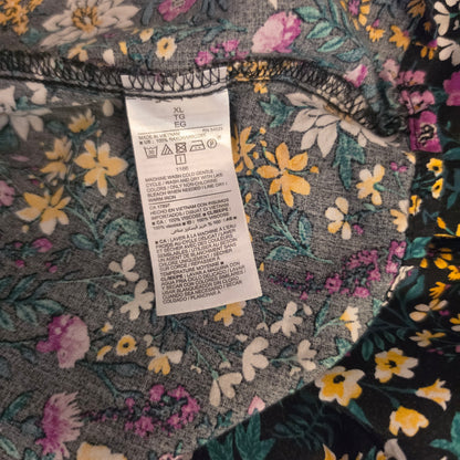 Old Navy Black Multicolor Floral Print Sleeveless Full Length Maxi Dress Size XL Good Condition