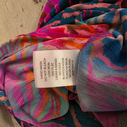 Dear Scarlett Multicolor Abstract Zebra Print Tunic Blouse Size Large Good Condition