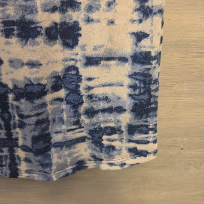 Lucky Brand Knit Blue White Tie Dye Shirt & Pants Pajama Lounge Set Size Small Good Condition