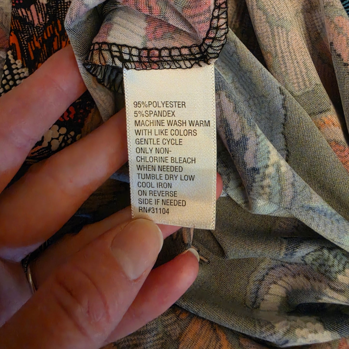 New Directions Multicolor Abstract Rose Print Knee Length Dress Size XL Good Condition