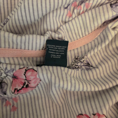 Vintage Laura Ashley 60% Cotton Floral Striped Pajama Sleepwear Set Size Medium Good Condition