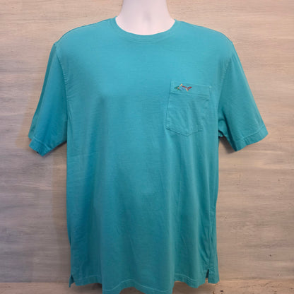 Greg Norman 100% Cotton Teal Crew Neck Tshirt Size Large Good Condition