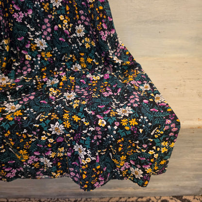 Old Navy Black Multicolor Floral Print Sleeveless Full Length Maxi Dress Size XL Good Condition