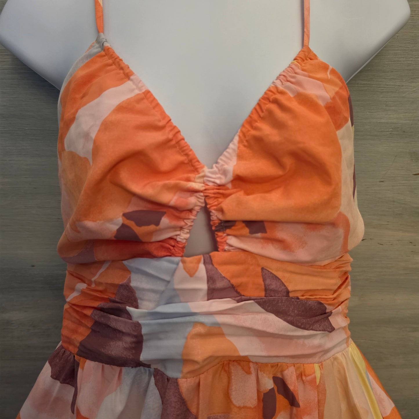 H&M Vibrant Abstract Watercolor Sleeveless Full Length Maxi Dress Size Medium Good Condition